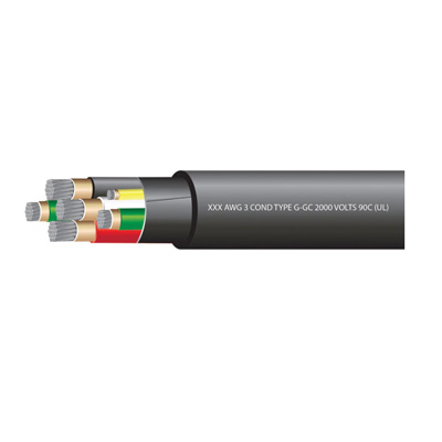 1/0 AWG 3 Conductor Type G-GC Round Portable Power Cable